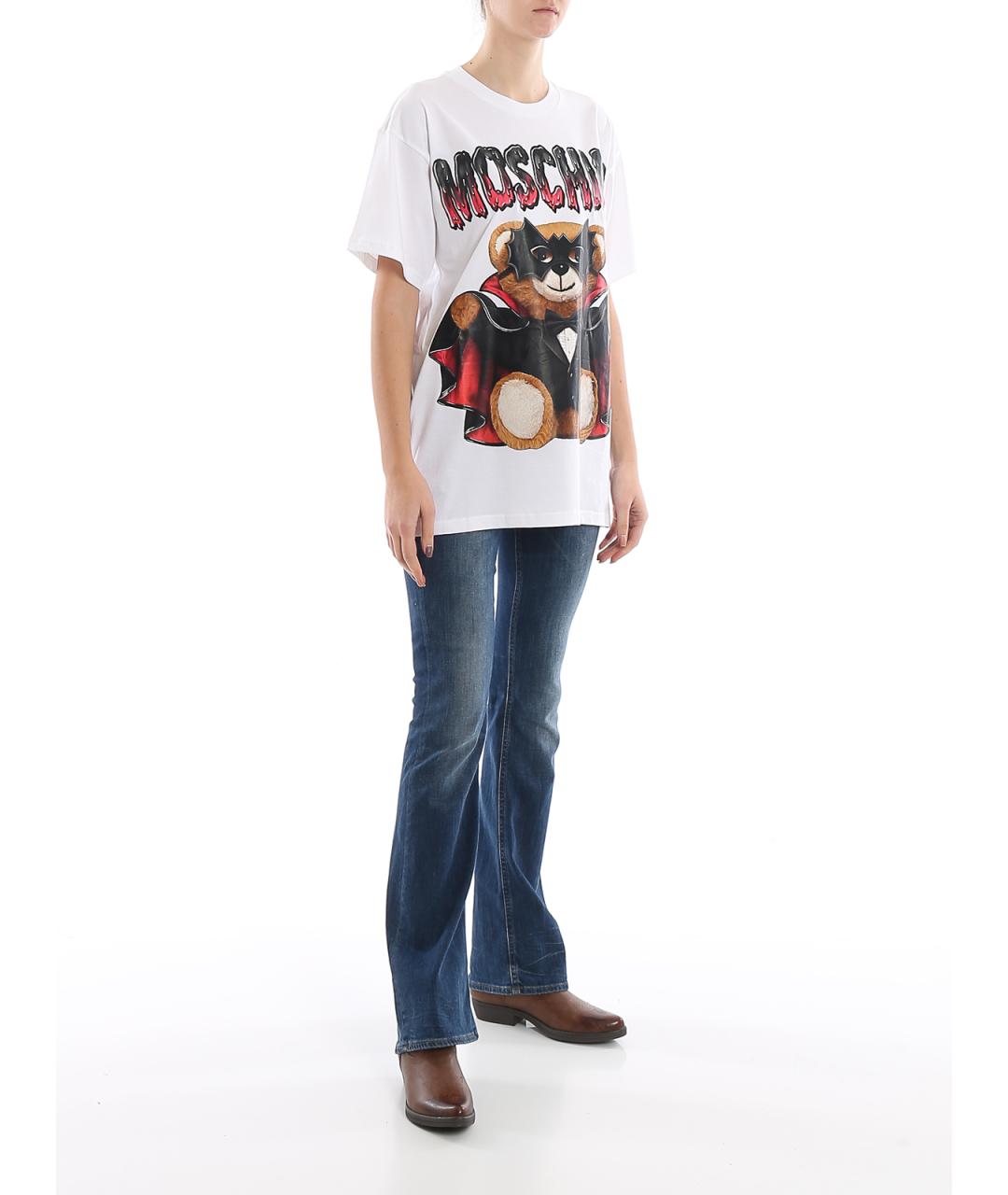 MOSCHINO Белая хлопковая футболка, фото 2