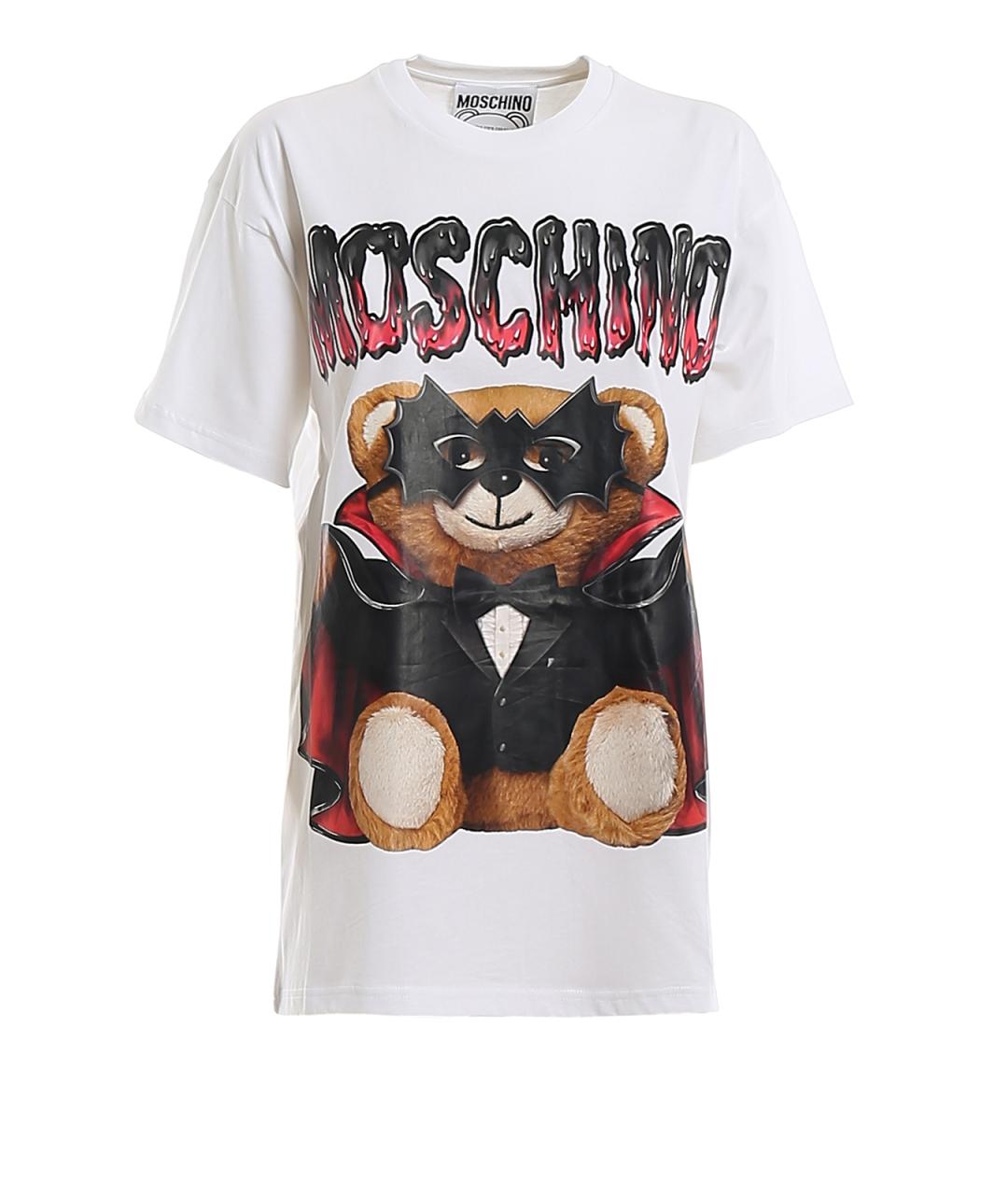 MOSCHINO Белая хлопковая футболка, фото 1