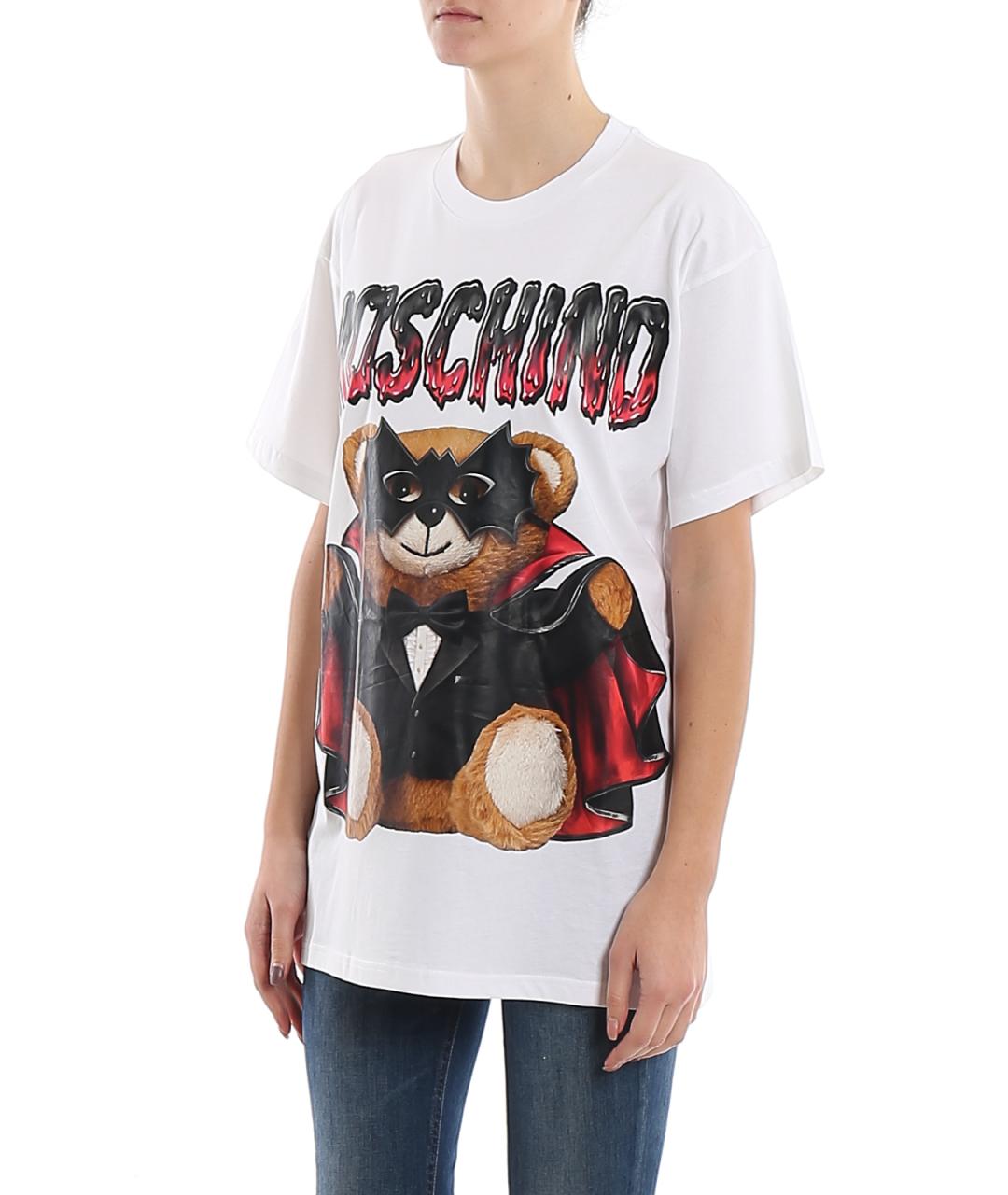 MOSCHINO Белая хлопковая футболка, фото 5