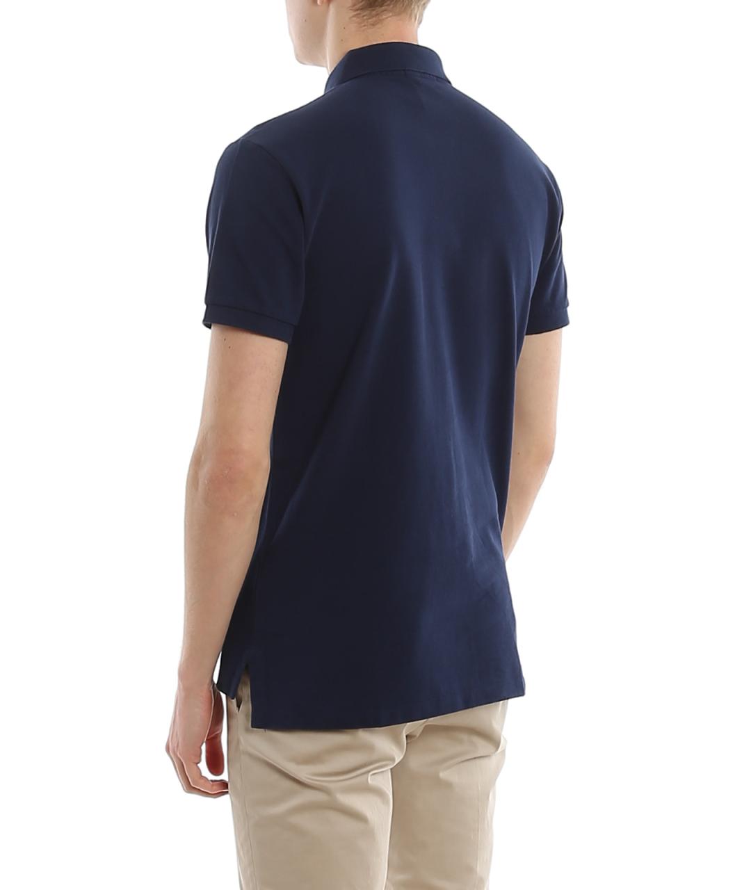 POLO RALPH LAUREN Синее хлопковое поло с коротким рукавом, фото 4