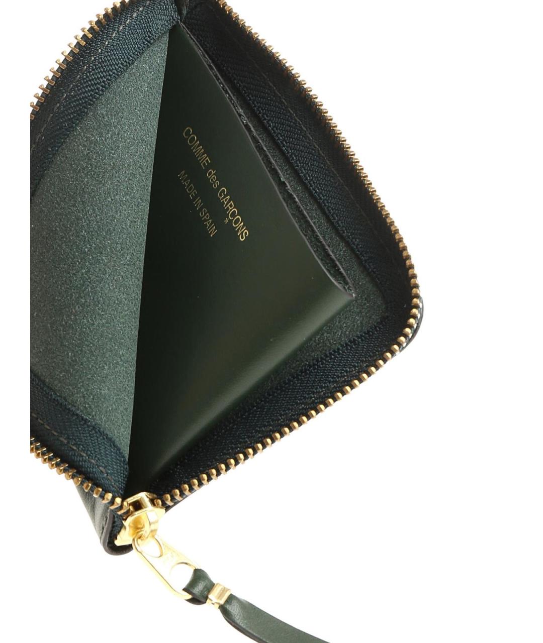 COMME DES GARÇONS WALLET Зеленый кожаный кошелек, фото 5