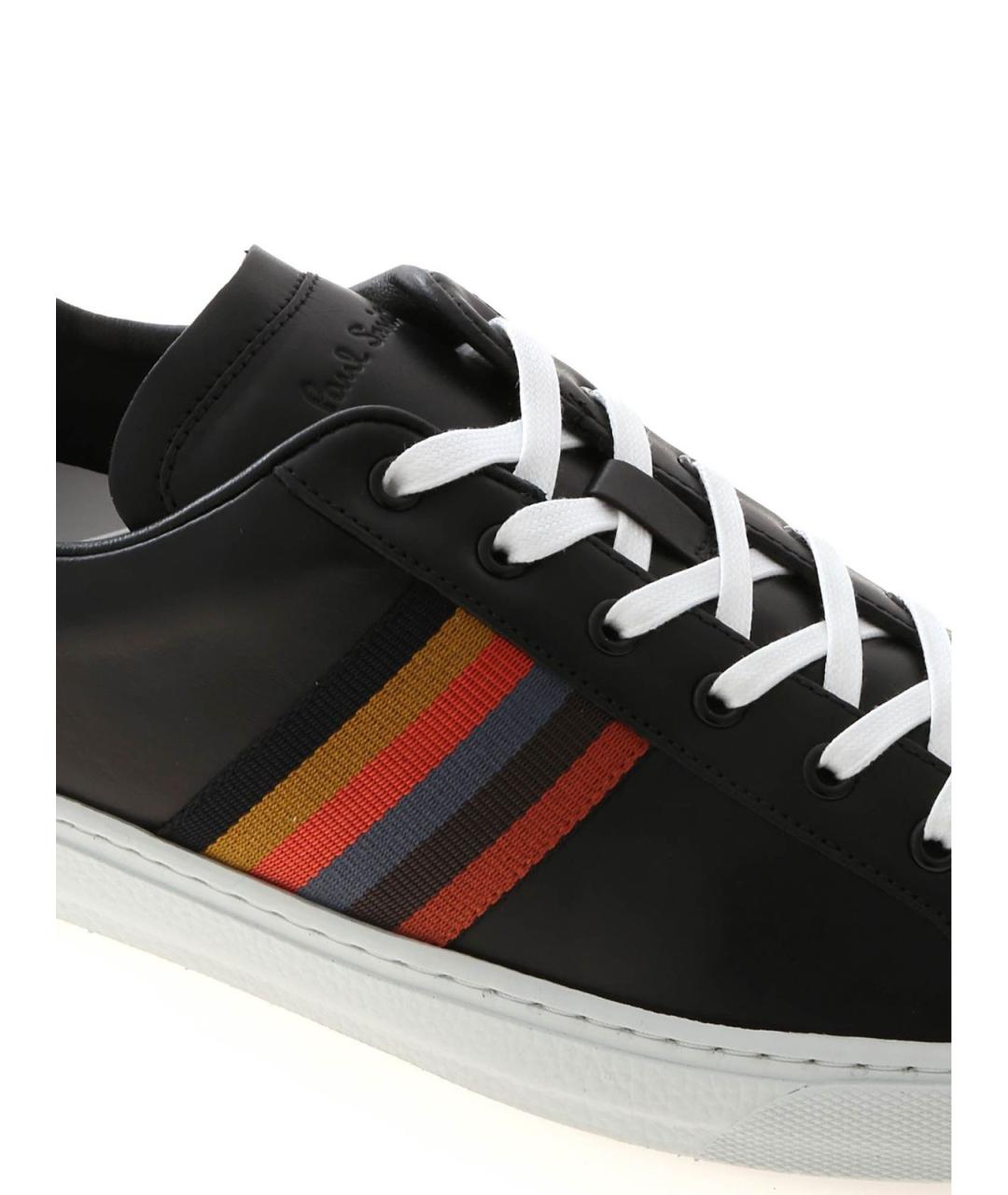 PAUL SMITH Черные кожаные низкие кроссовки / кеды, фото 5