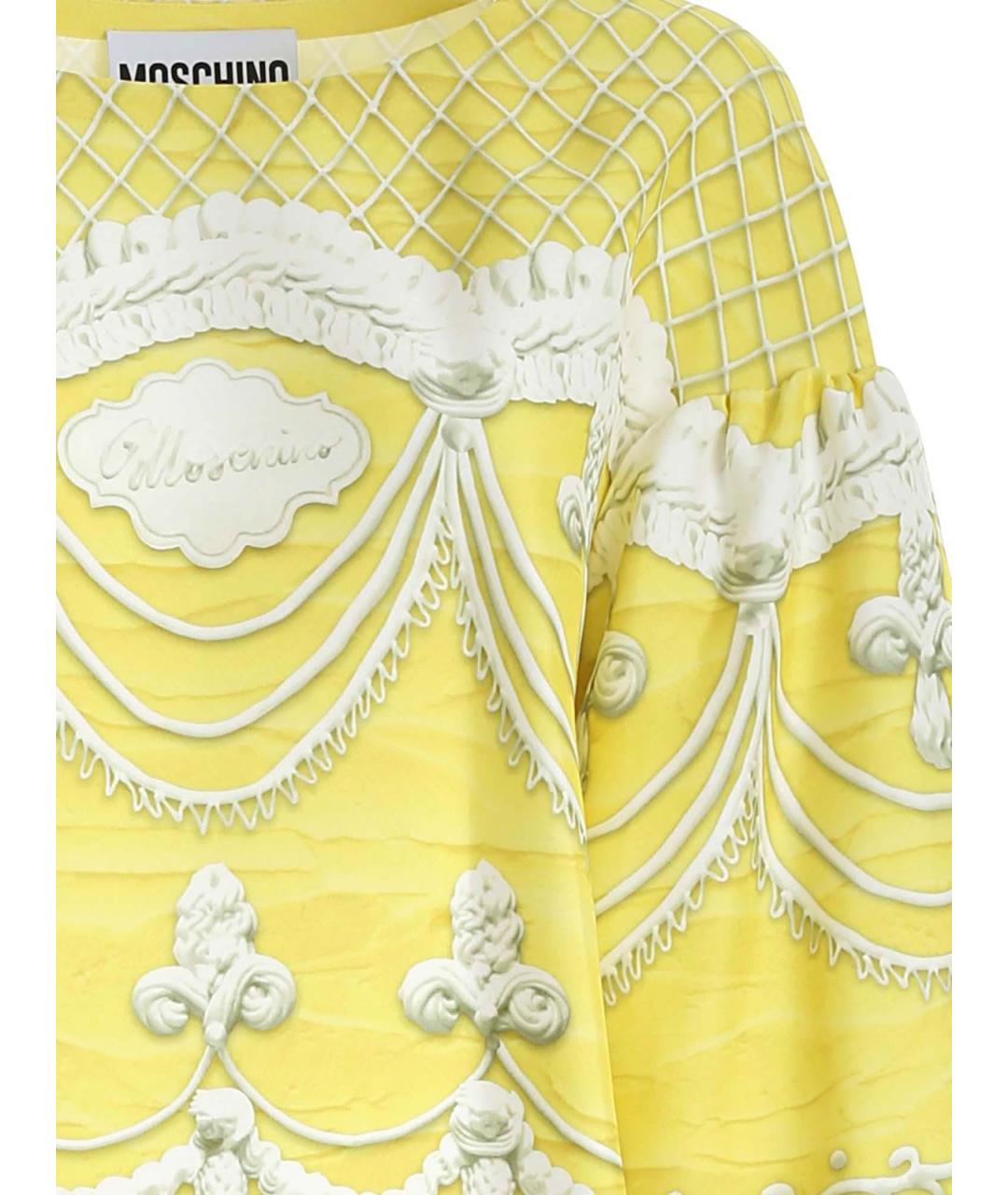 MOSCHINO Желтое вискозное повседневное платье, фото 3