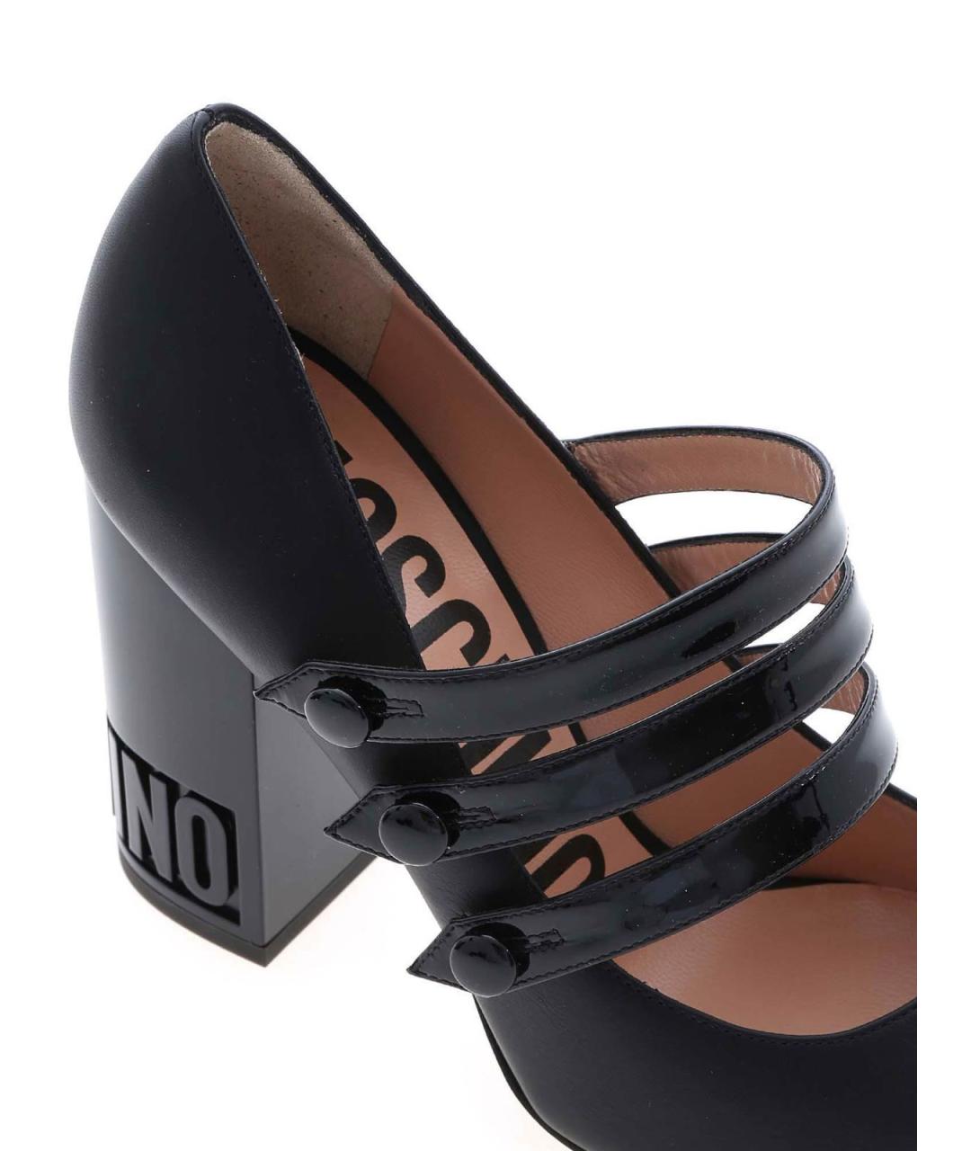 MOSCHINO Черные кожаные туфли, фото 4