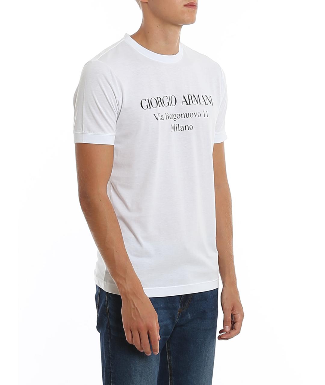 GIORGIO ARMANI Белая хлопковая футболка, фото 5