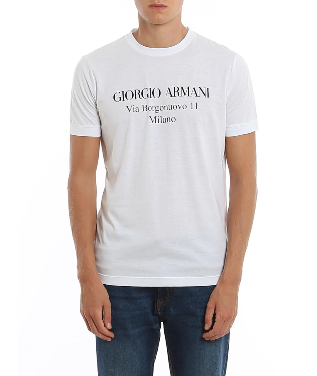 GIORGIO ARMANI Белая хлопковая футболка, фото 3