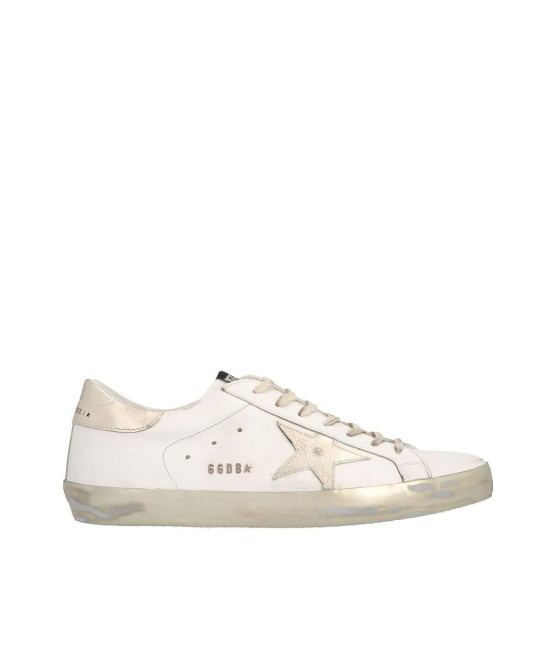 GOLDEN GOOSE DELUXE BRAND Белые кожаные низкие кроссовки / кеды, фото 1