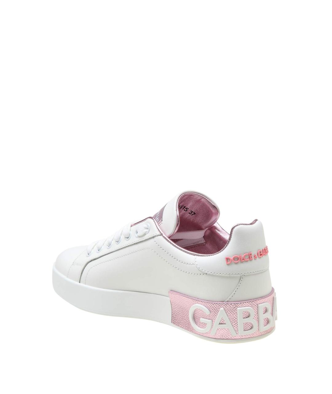 DOLCE&GABBANA Белые кожаные кеды, фото 3