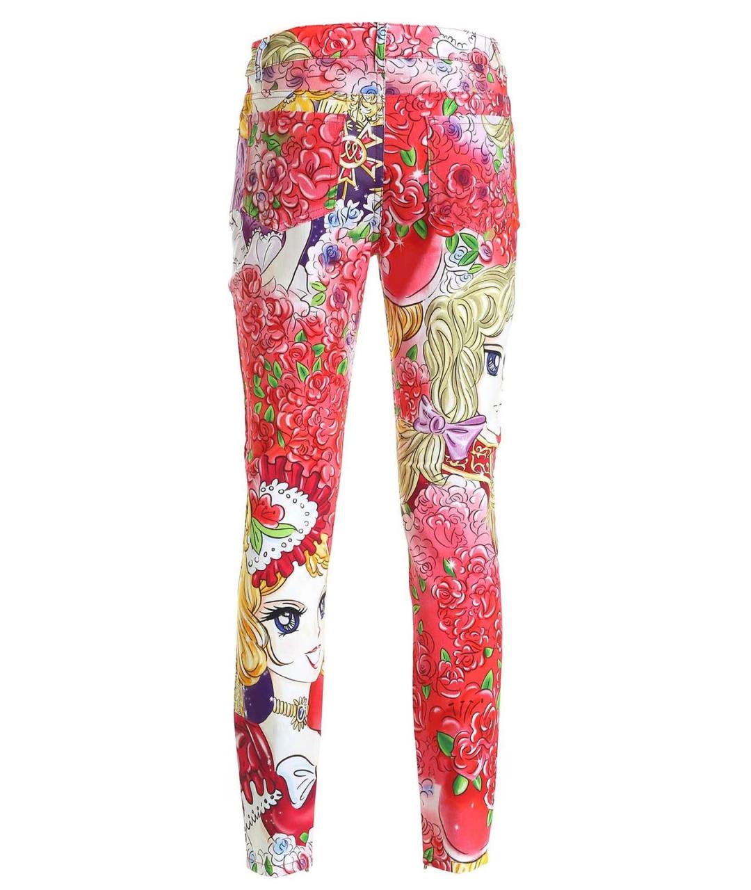 MOSCHINO Красные хлопковые прямые брюки, фото 2