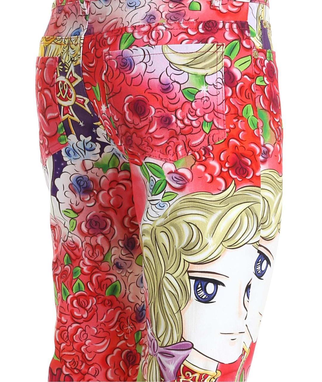 MOSCHINO Красные хлопковые прямые брюки, фото 3