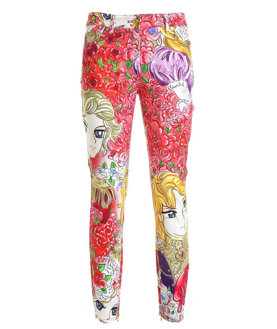 MOSCHINO Красные хлопковые прямые брюки, фото 1