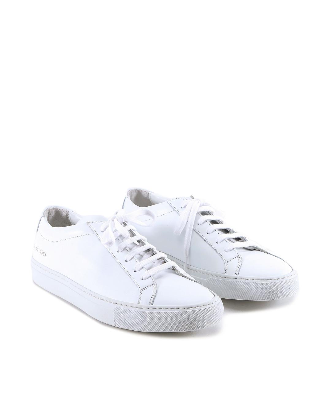 COMMON PROJECTS Белые кожаные низкие кроссовки / кеды, фото 2