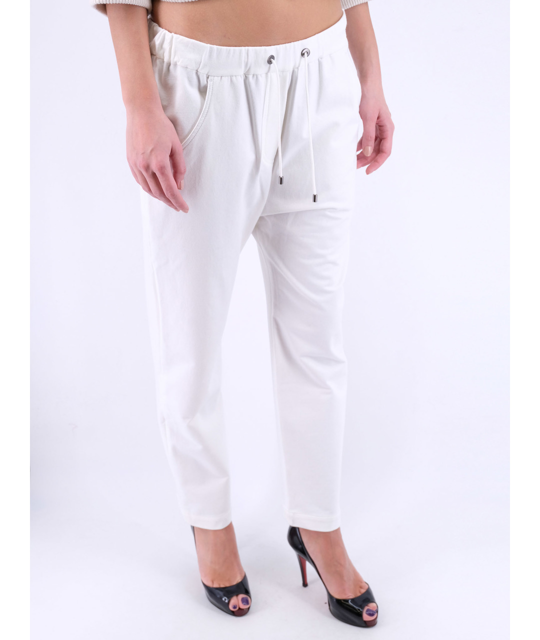 BRUNELLO CUCINELLI Белые хлопковые брюки узкие, фото 2