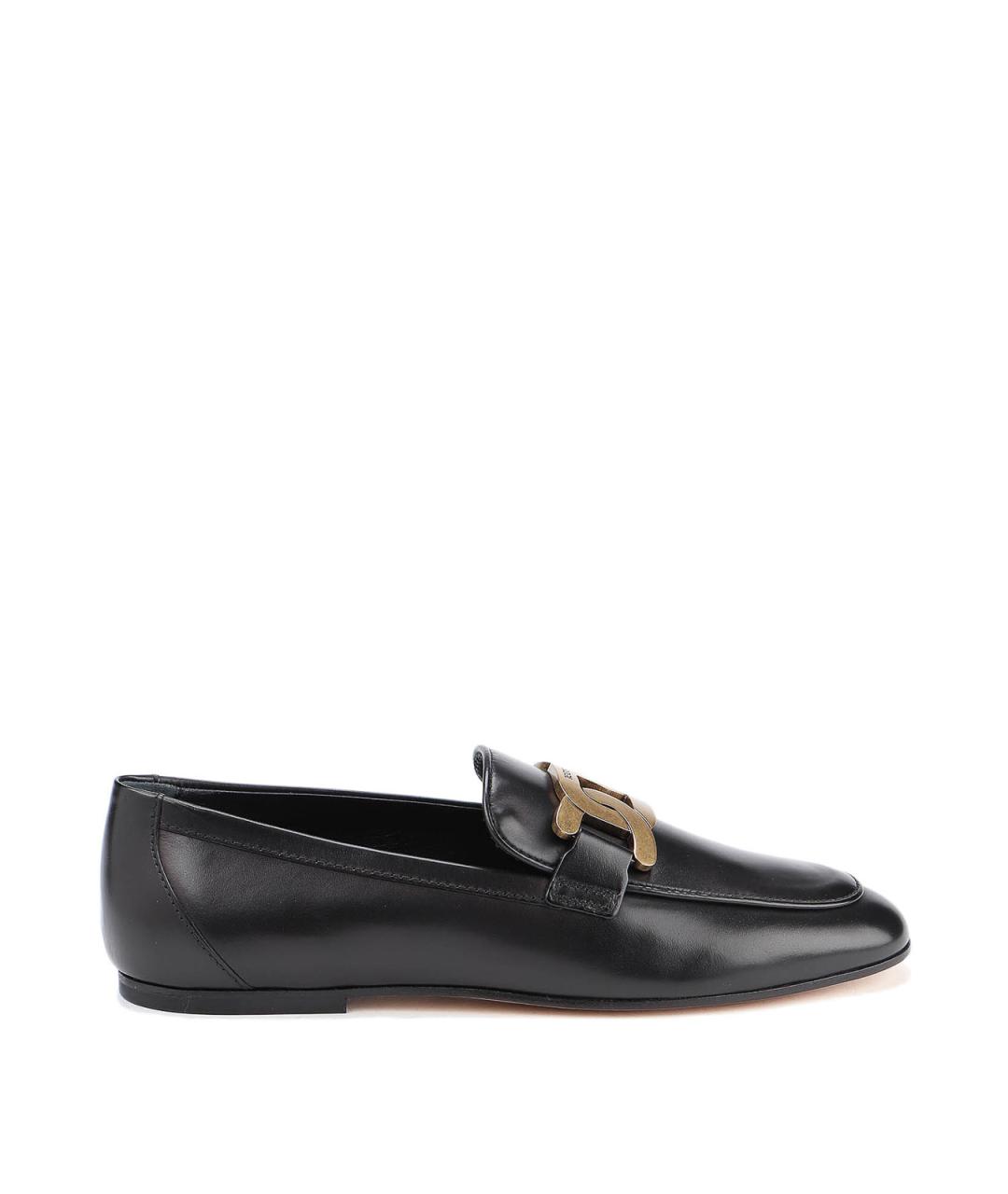 TOD'S Черные кожаные лоферы, фото 1