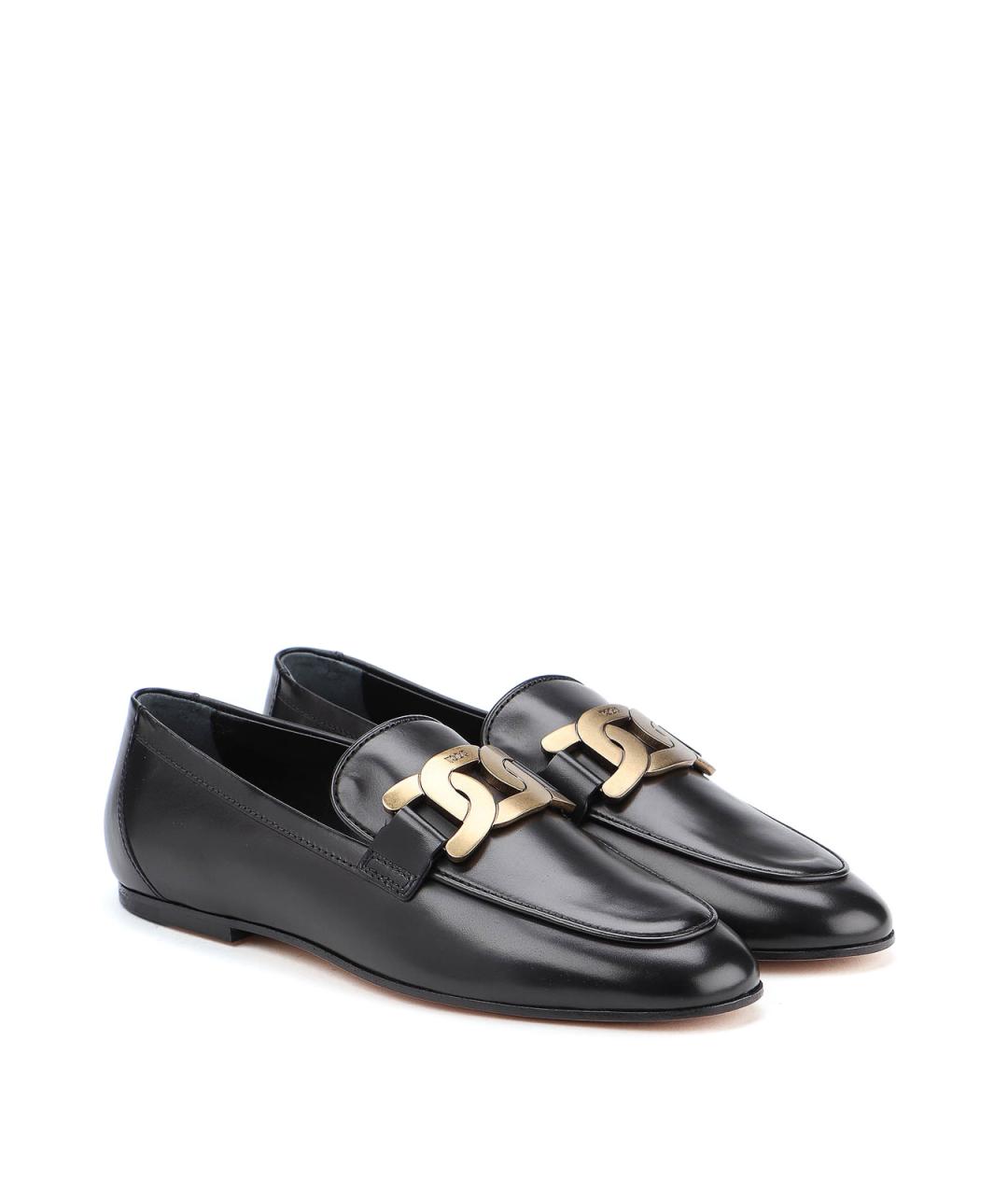 TOD'S Черные кожаные лоферы, фото 2