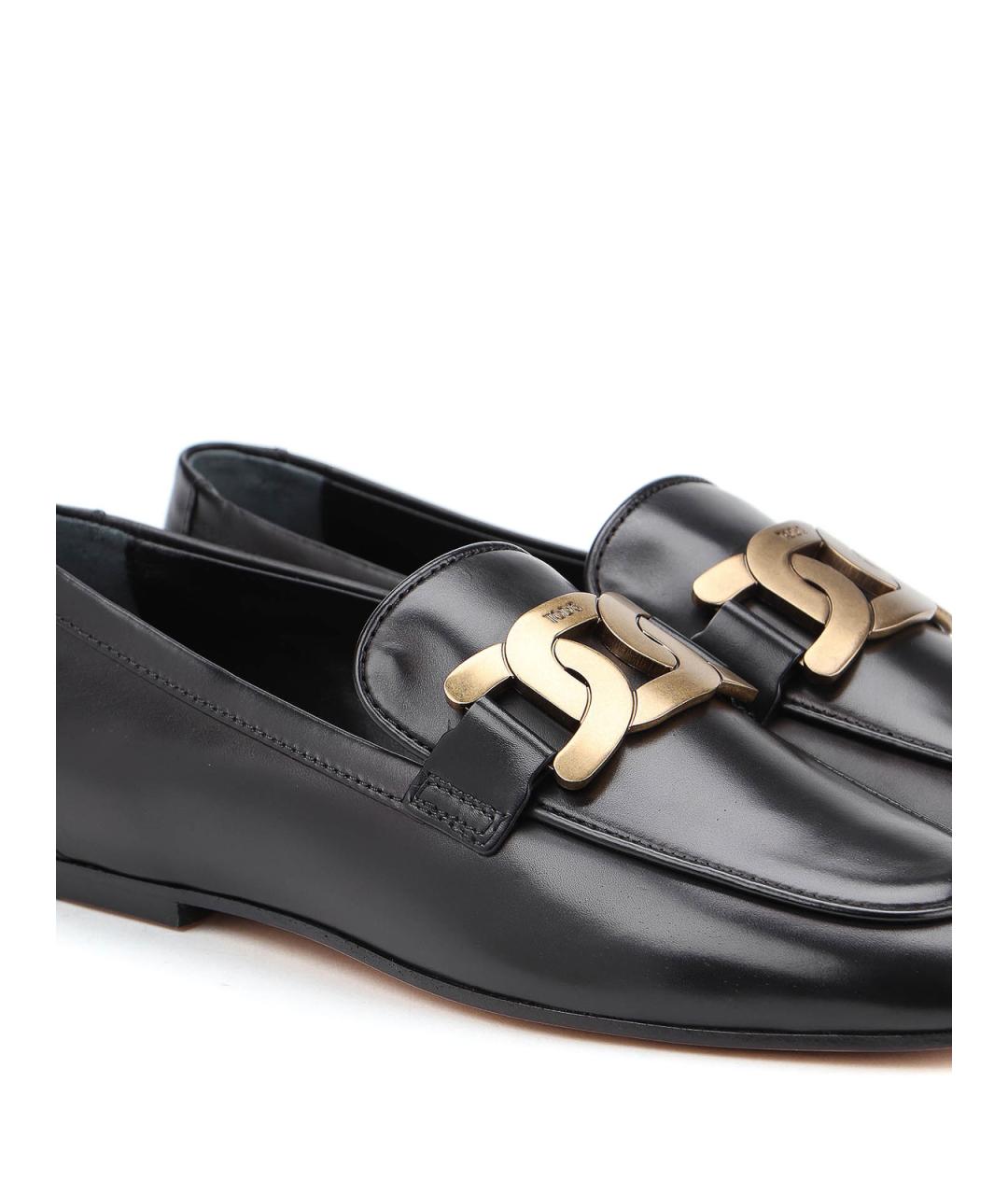 TOD'S Черные кожаные лоферы, фото 4