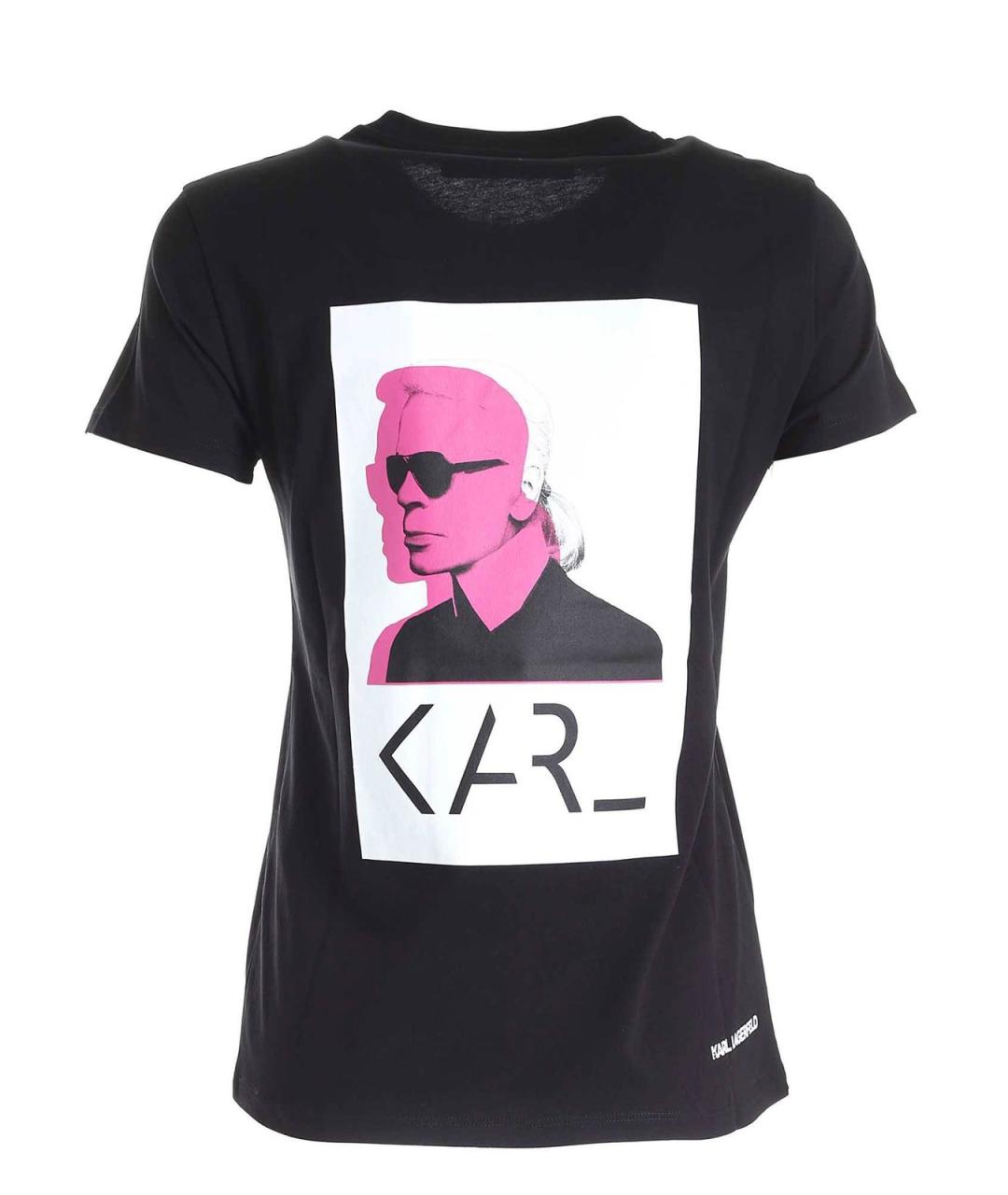 KARL LAGERFELD Черная хлопковая футболка, фото 2