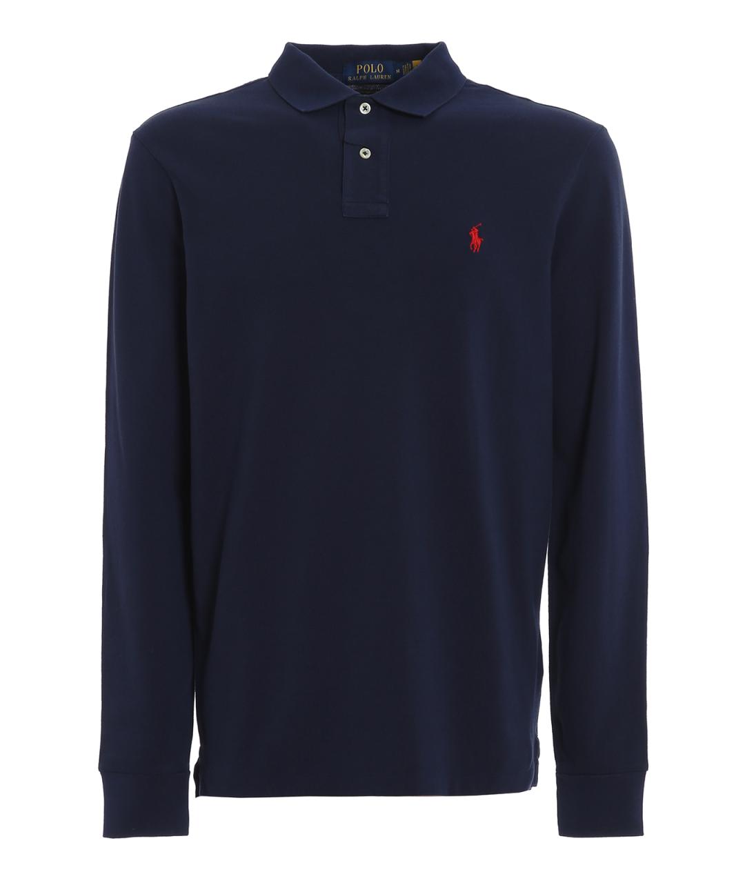 POLO RALPH LAUREN Синее хлопковое поло с коротким рукавом, фото 1