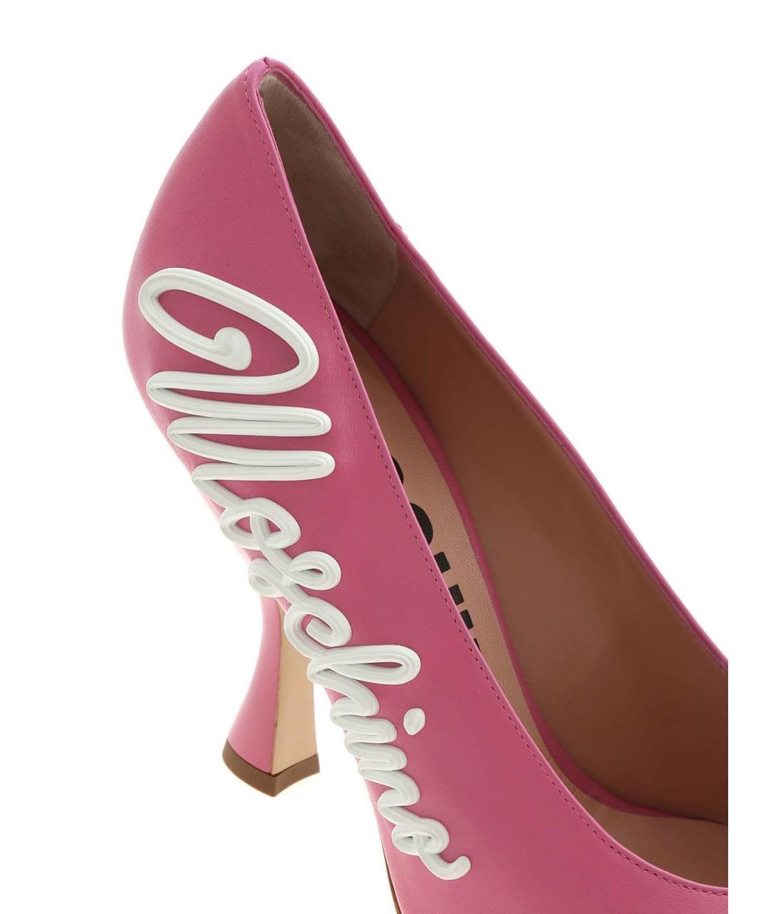 MOSCHINO Розовые кожаные туфли, фото 4
