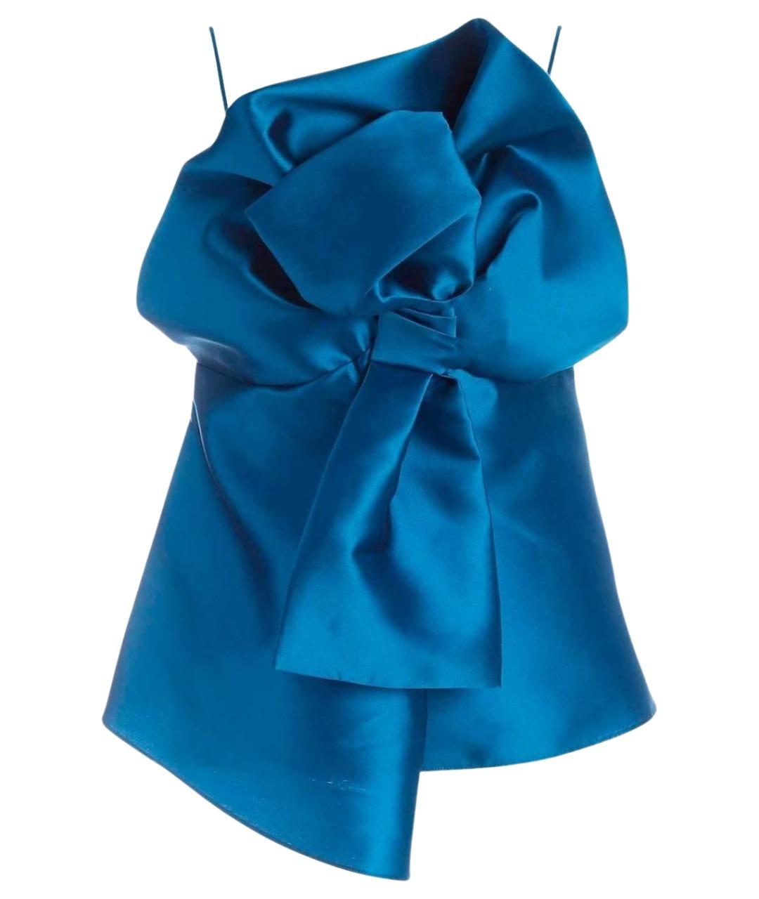 ALBERTA FERRETTI Голубое полиэстеровое коктейльное платье, фото 1