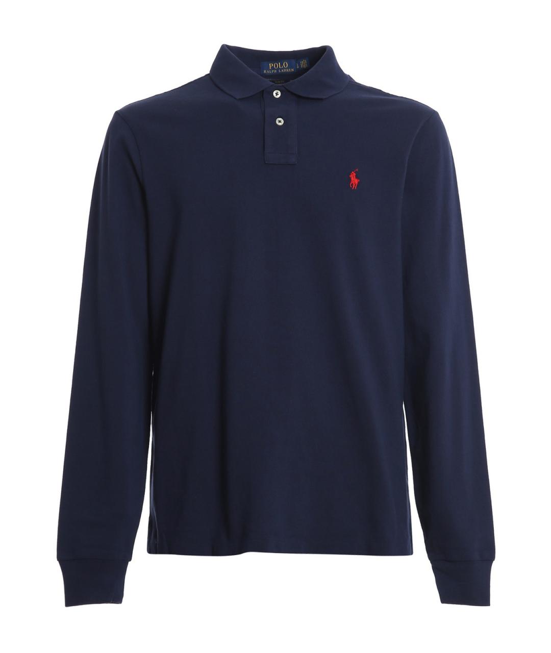 POLO RALPH LAUREN Синее хлопковое поло с коротким рукавом, фото 1