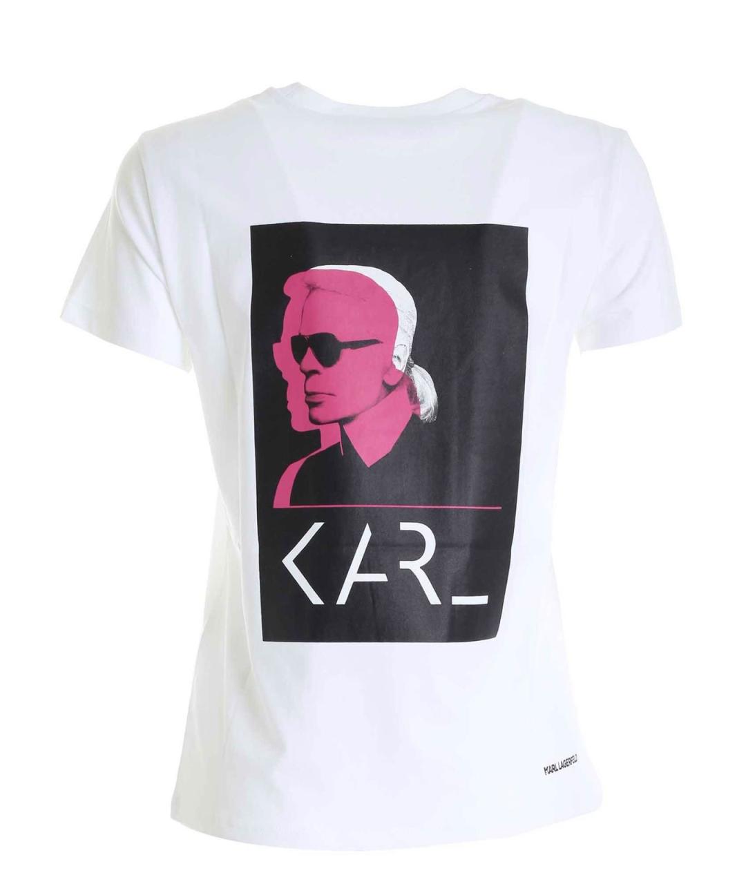 KARL LAGERFELD Белая хлопковая футболка, фото 2