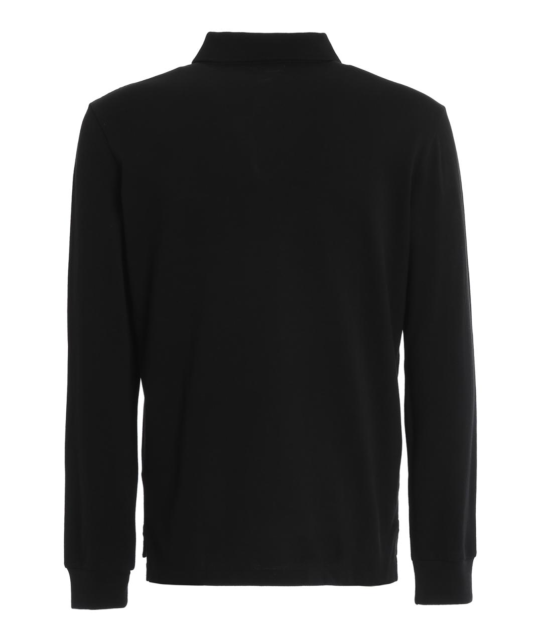 POLO RALPH LAUREN Черное хлопковое поло с коротким рукавом, фото 2