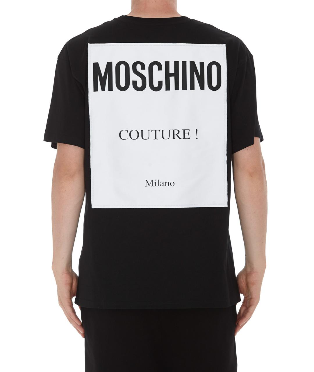 MOSCHINO Черная хлопковая футболка, фото 4
