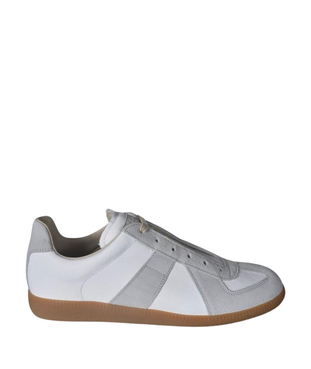 MAISON MARGIELA Белые кожаные низкие кроссовки / кеды, фото 1