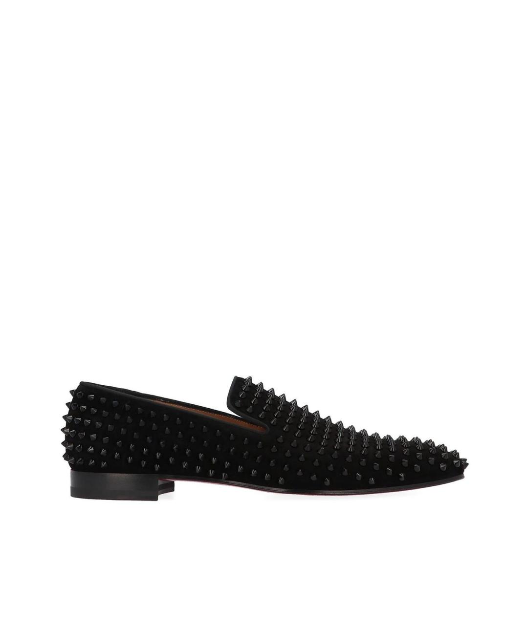 CHRISTIAN LOUBOUTIN Черные кожаные лоферы, фото 1
