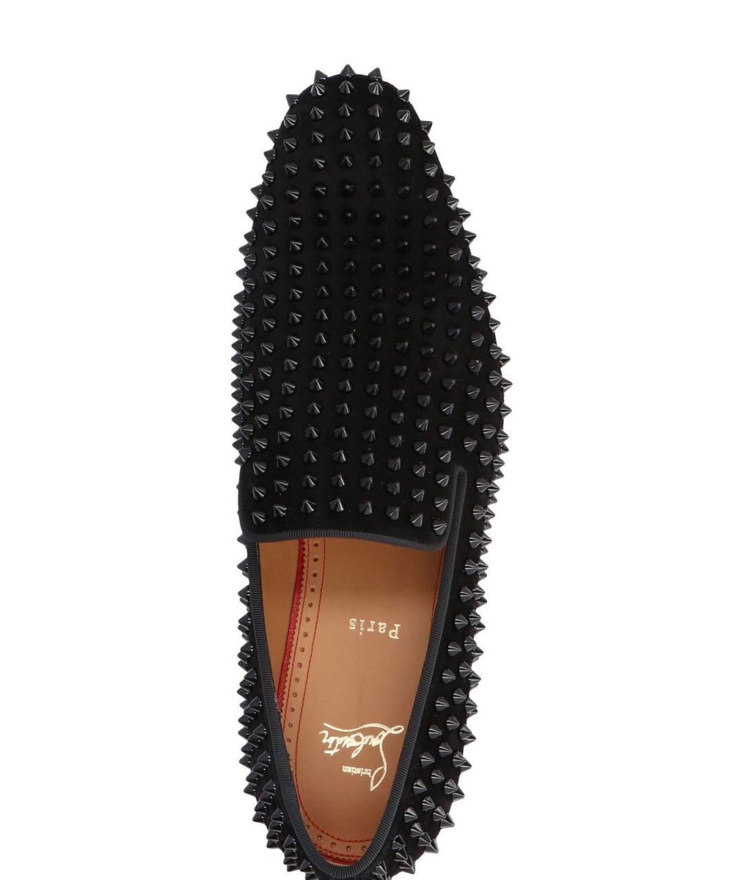 CHRISTIAN LOUBOUTIN Черные кожаные лоферы, фото 2