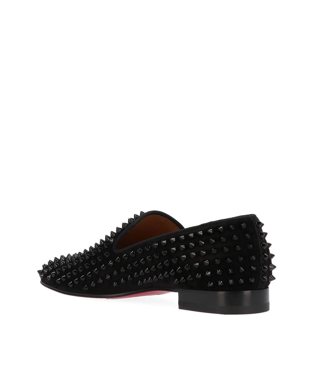 CHRISTIAN LOUBOUTIN Черные кожаные лоферы, фото 3