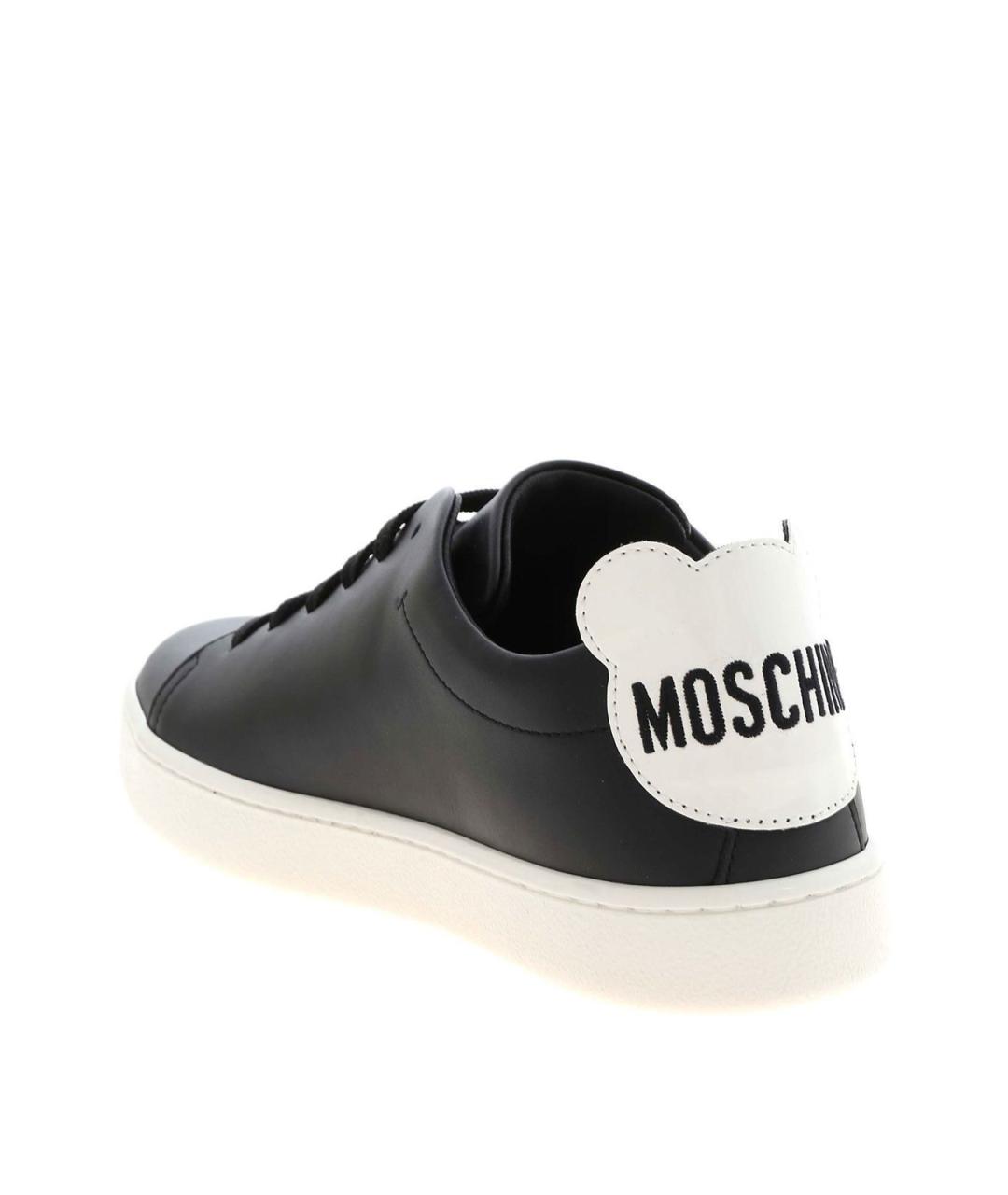 MOSCHINO Черные кожаные кроссовки, фото 3