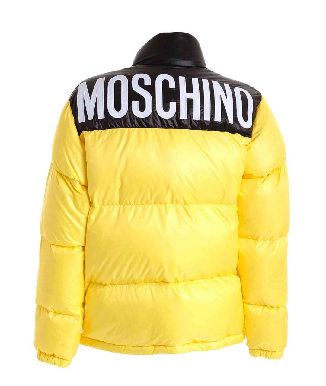 MOSCHINO Желтый вискозный пуховик, фото 2