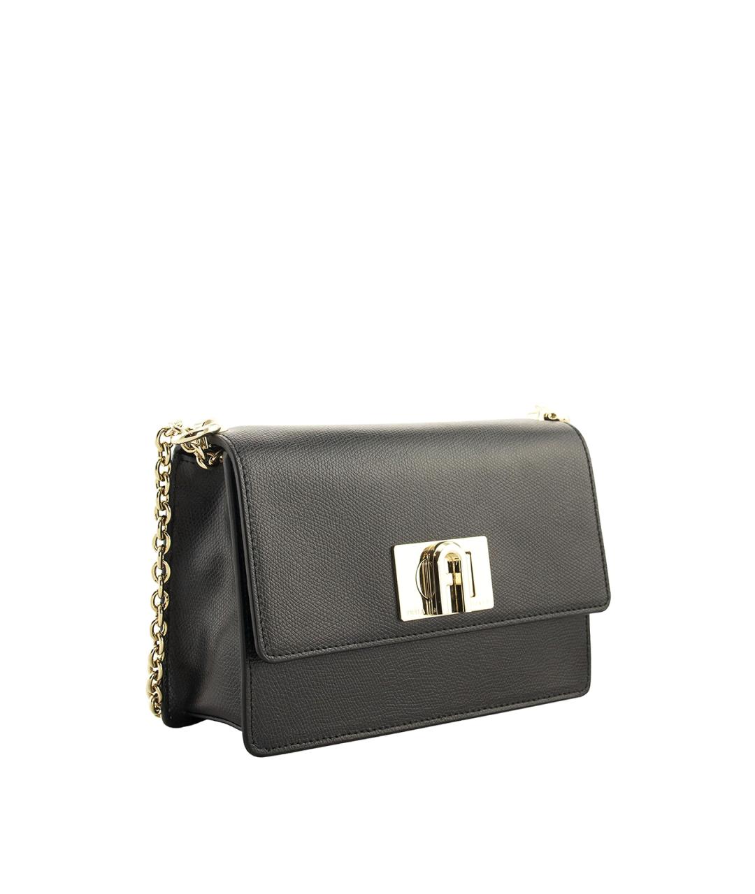 FURLA Черная кожаная сумка через плечо, фото 2