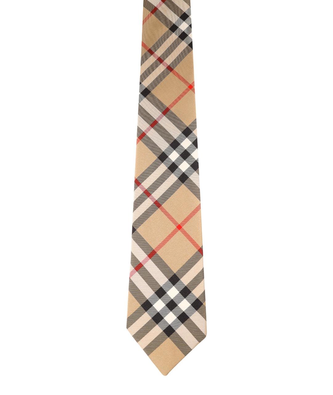 BURBERRY Бежевый шелковый галстук, фото 1