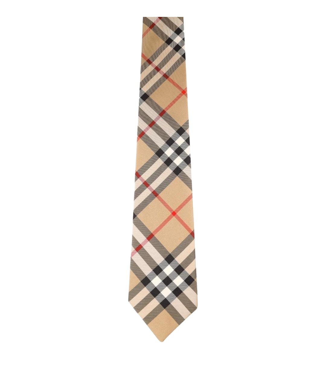 BURBERRY Бежевый шелковый галстук, фото 3