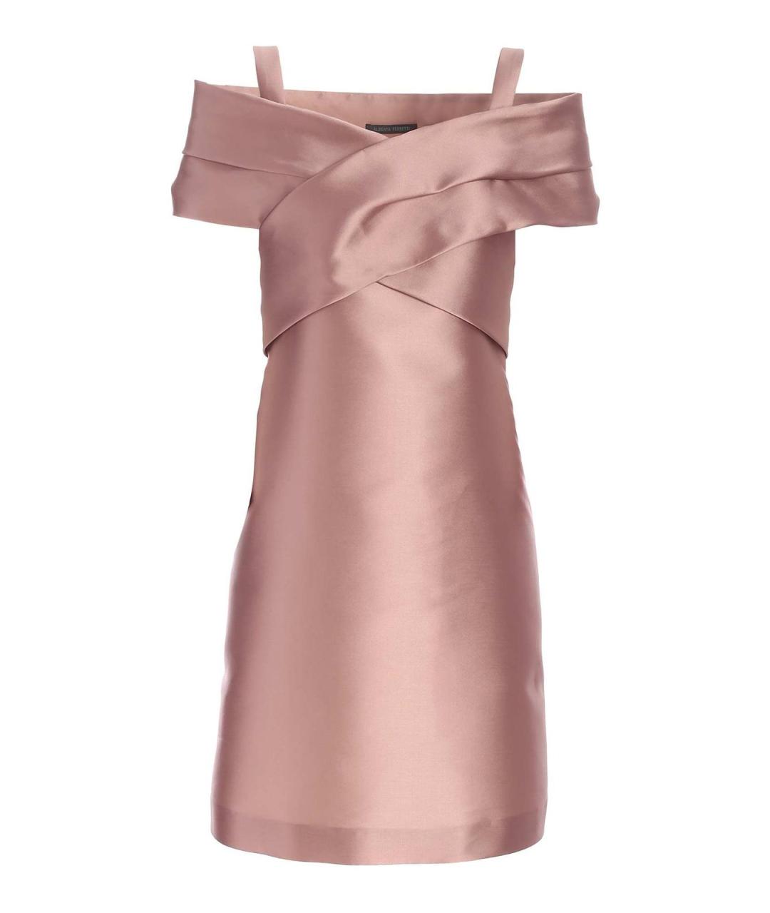 ALBERTA FERRETTI Розовое полиэстеровое коктейльное платье, фото 1