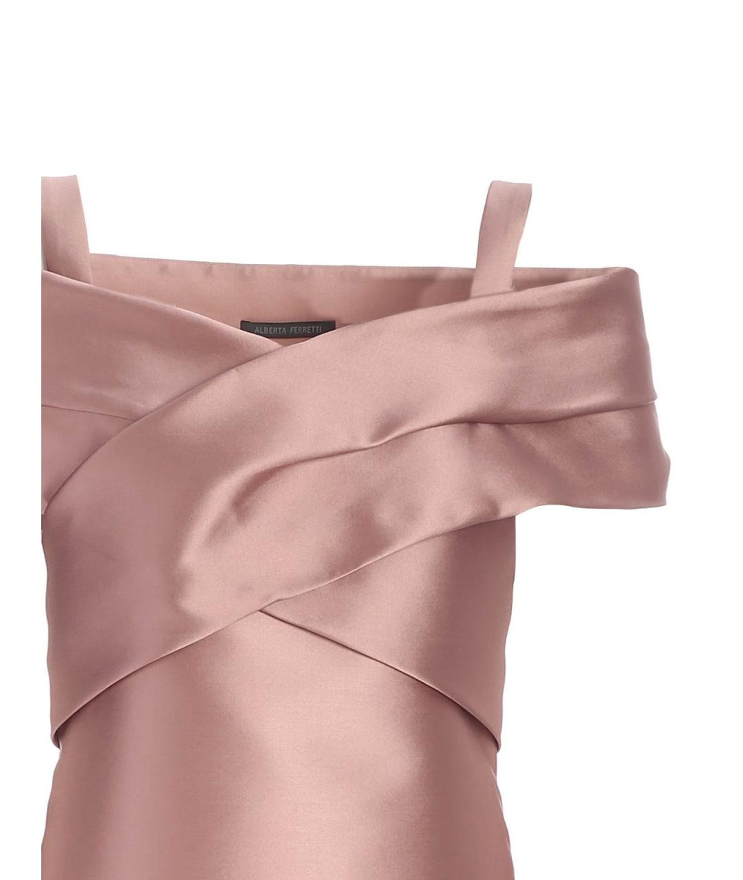 ALBERTA FERRETTI Розовое полиэстеровое коктейльное платье, фото 3
