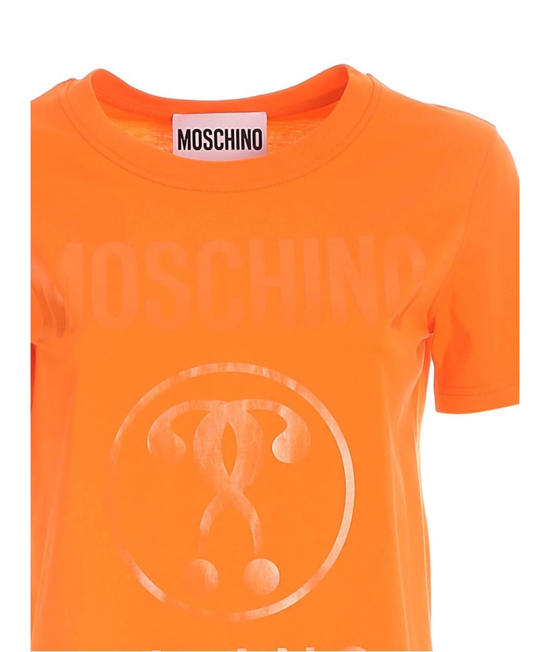 MOSCHINO Оранжевая хлопковая футболка, фото 3