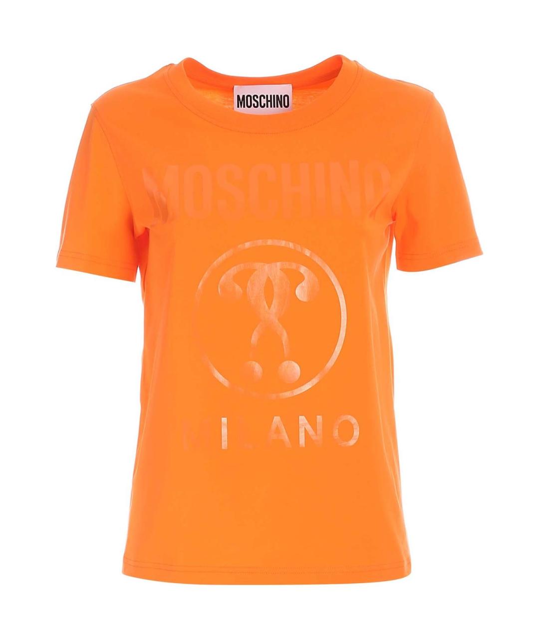 MOSCHINO Оранжевая хлопковая футболка, фото 1
