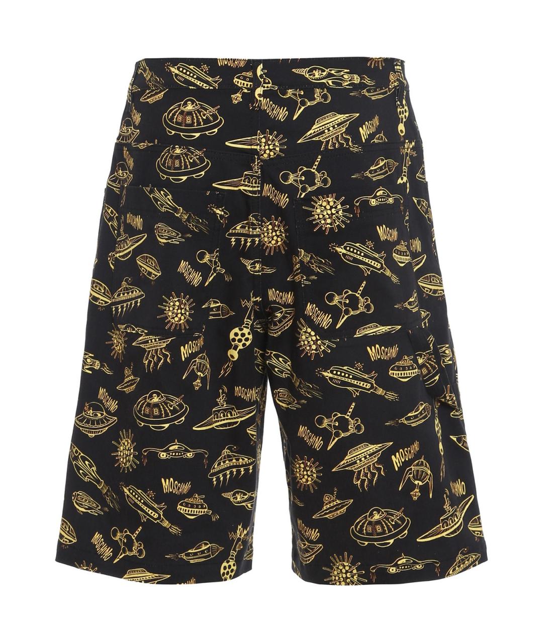 MOSCHINO Черные хлопковые шорты, фото 1