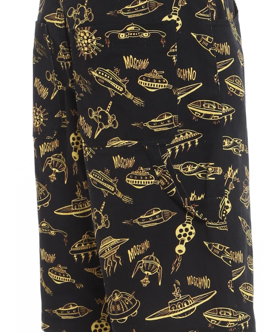 MOSCHINO Черные хлопковые шорты, фото 3