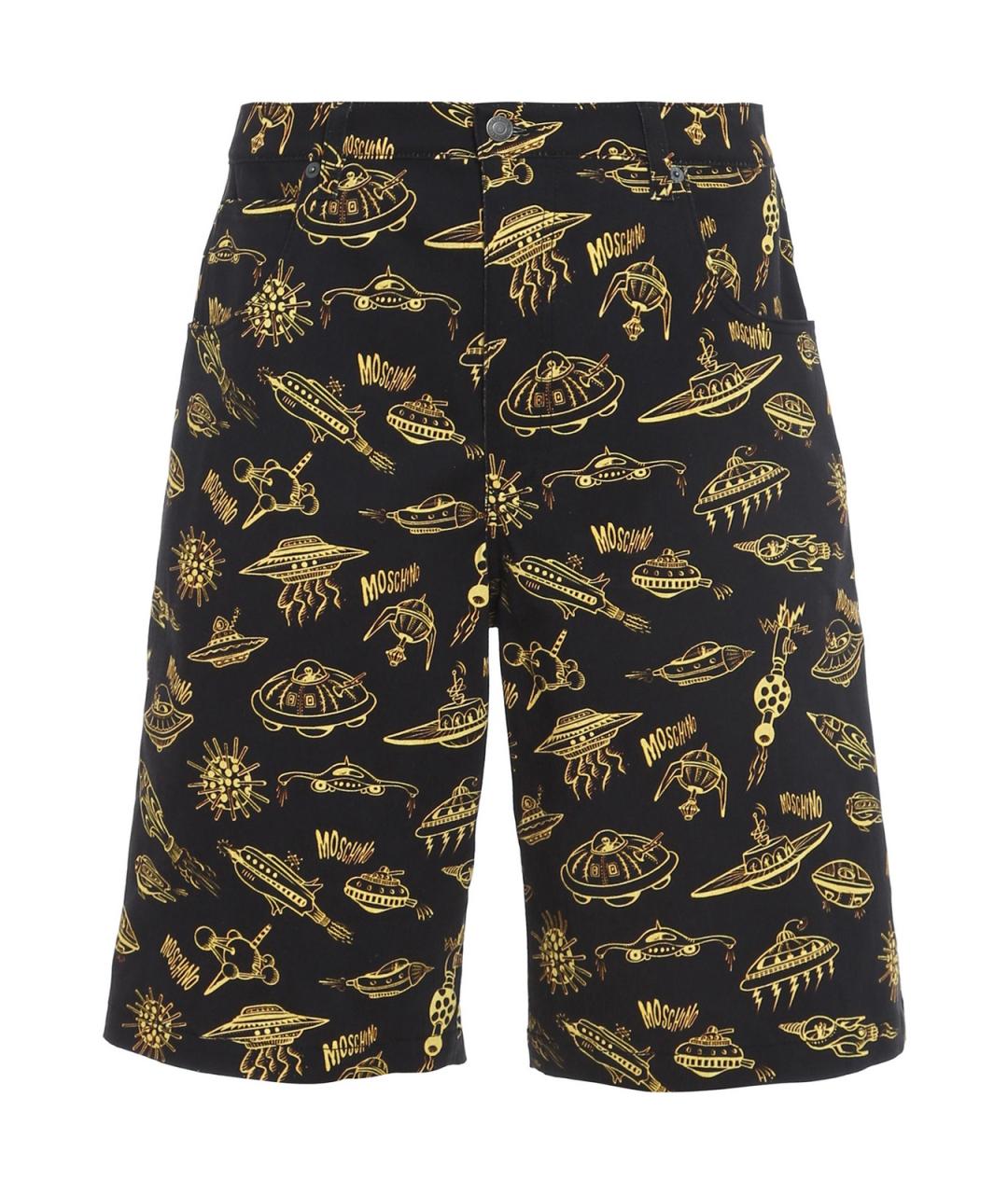 MOSCHINO Черные хлопковые шорты, фото 2