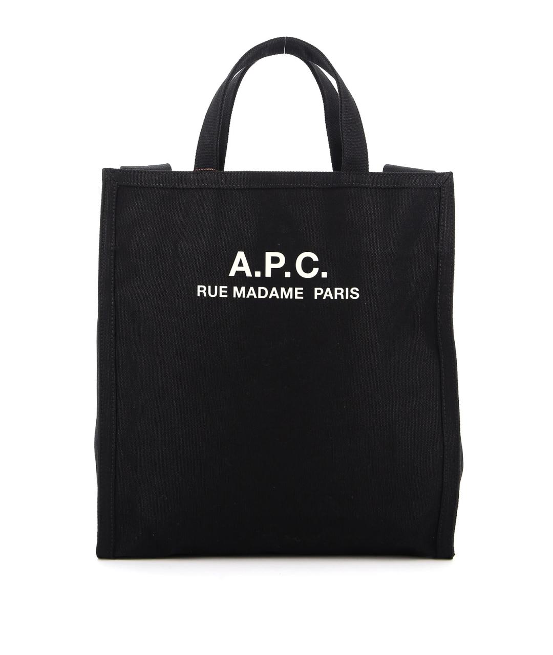 A.P.C. Черная хлопковая сумка тоут, фото 1