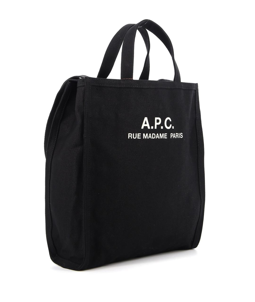 A.P.C. Черная хлопковая сумка тоут, фото 2