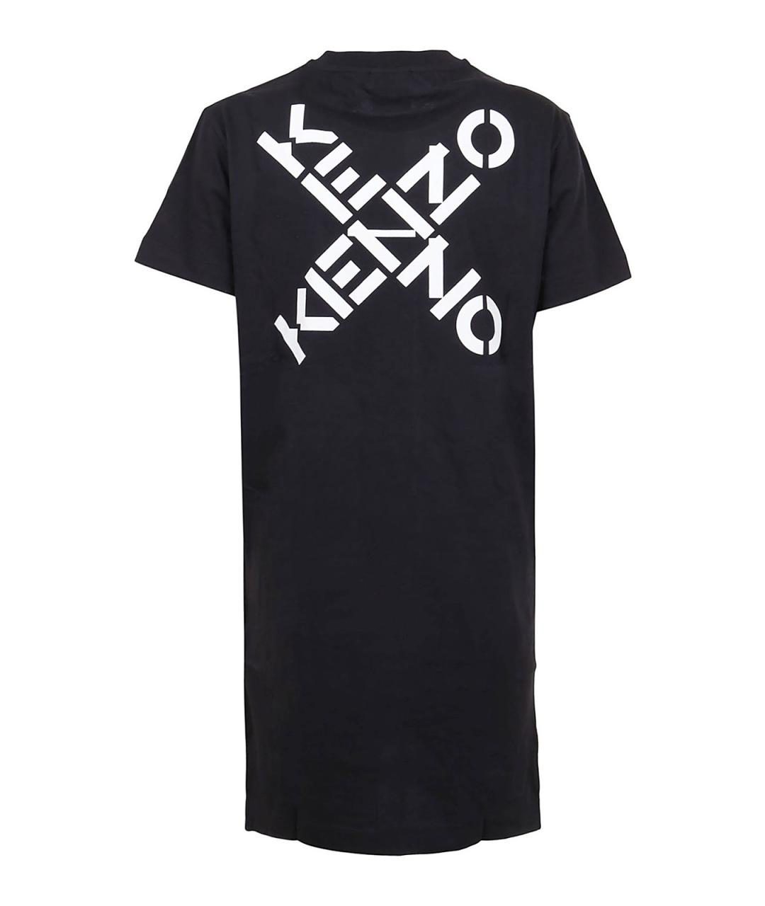 KENZO Черное хлопковое повседневное платье, фото 2