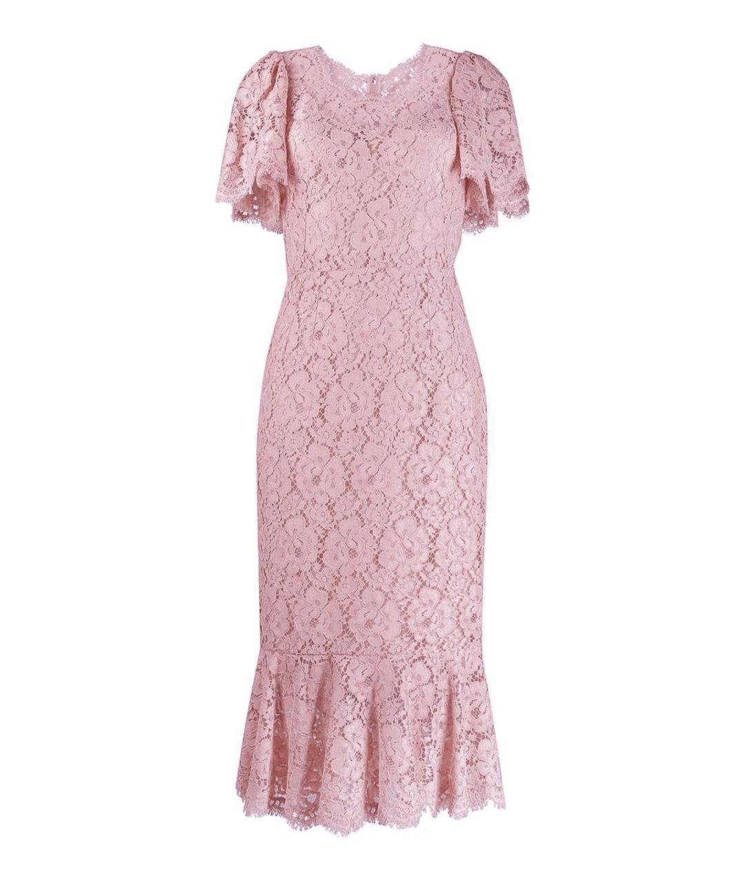 DOLCE&GABBANA Розовое хлопковое повседневное платье, фото 1