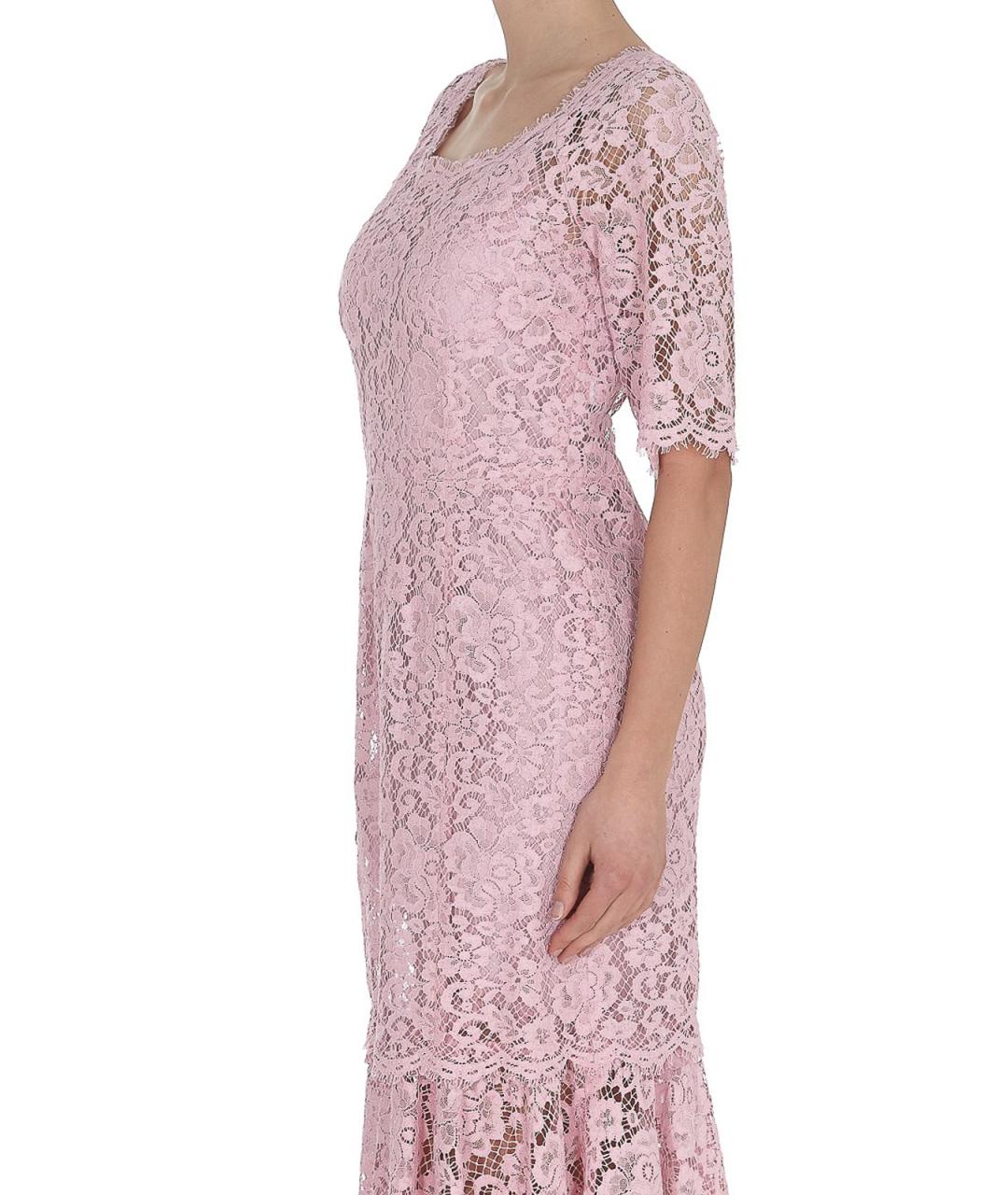 DOLCE&GABBANA Розовое хлопковое повседневное платье, фото 5