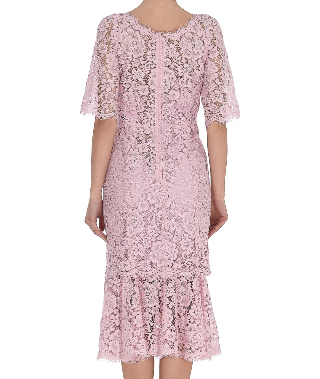 DOLCE&GABBANA Розовое хлопковое повседневное платье, фото 4